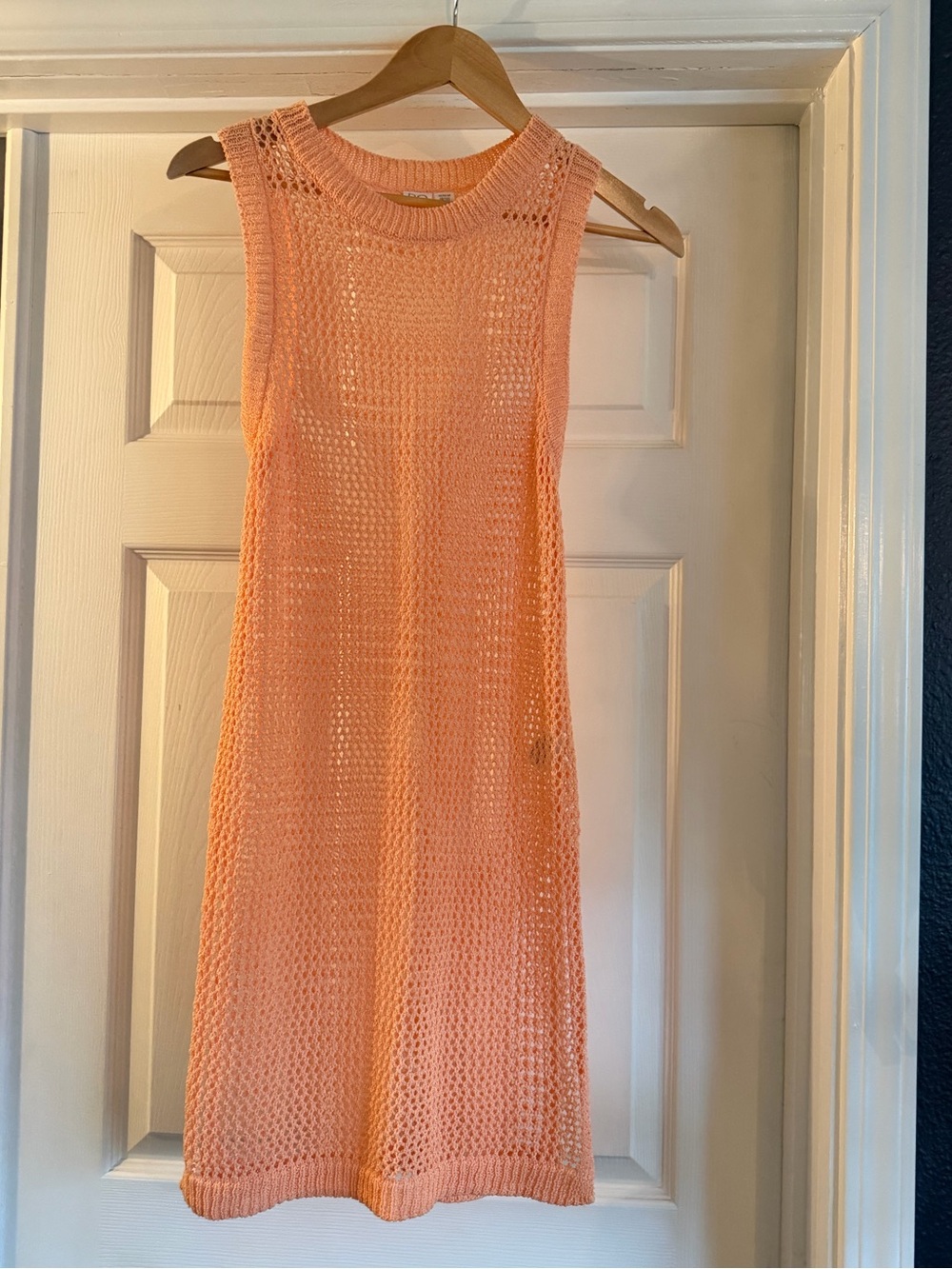 Roxy Peach Open-Knit Midi Dress